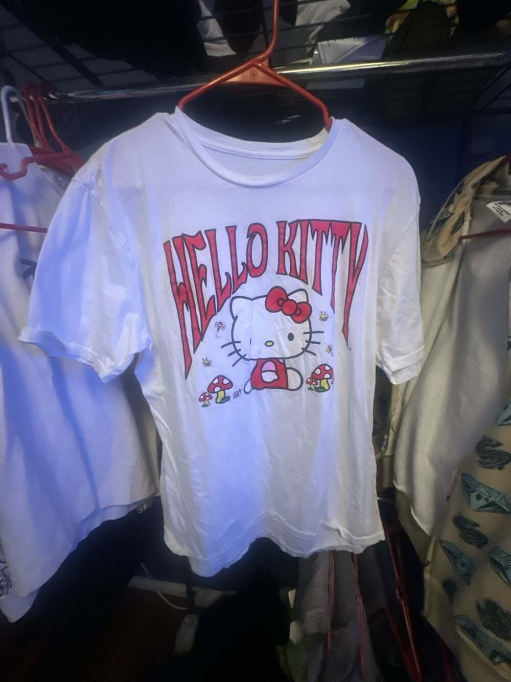 Hello Kitty Sanrio Mushroom Graphic T-Shirt Size Large